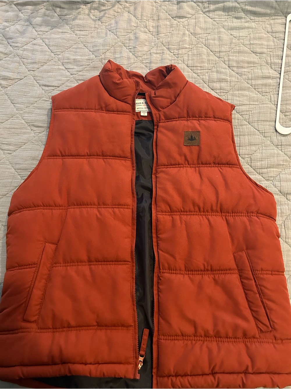 Men's Quilted Puffer Vest - Rust